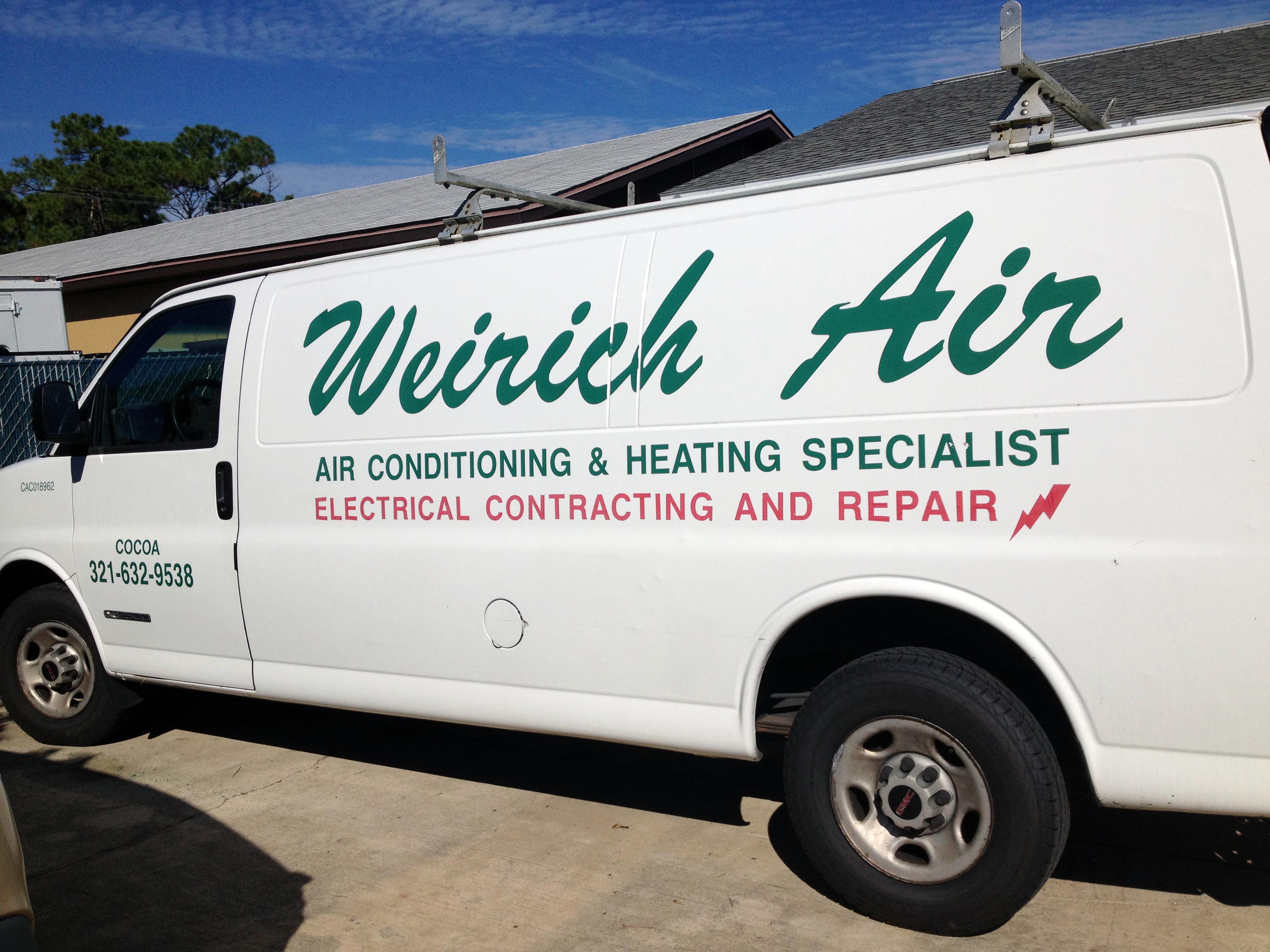 Weirich Air work van at office Air Conditioning, Heating, and